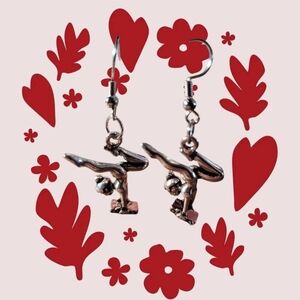 Gymnast Dangle Earrings - Gymnastics Charm